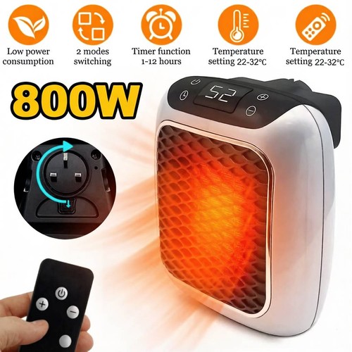 Wall plug fan heater remote - wall,
