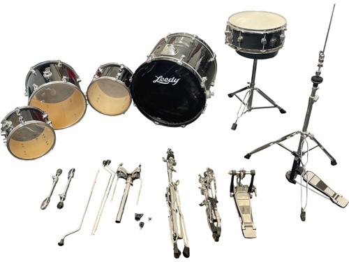 Leedy black acoustic drum kit - leedy,