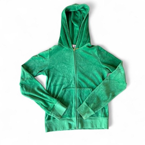 Green velour juicy couture zip - velour,