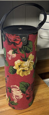 Vintage wool & knitting needle storage box Tube Floral