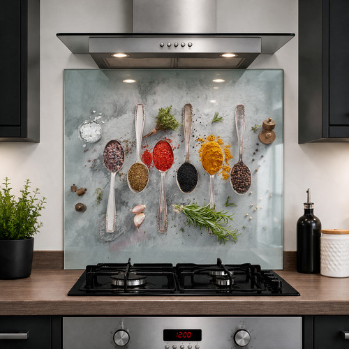 Printed glass kitchen - glass,