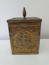 Brass over Wood Tea Storage
