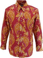 Mens 70s Deep Red Psychedelic