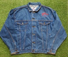 Rare Vintage 90s Offical Planet Hollywood London Mens Embroidered Jean Jacket 