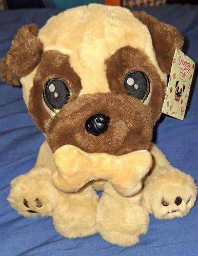 Snuggle pug plush - plush, dog