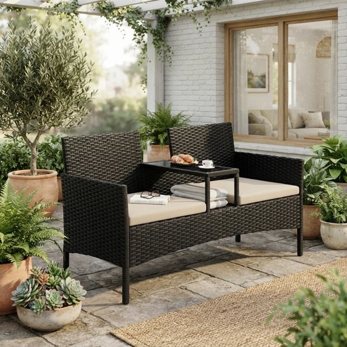 Elegant white rattan garden - white,
