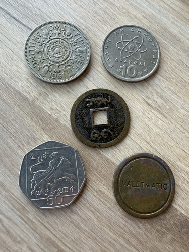 Mixed foreign coins tokens - foreign,