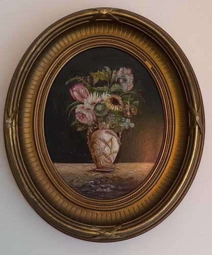Antique oval oil painting
