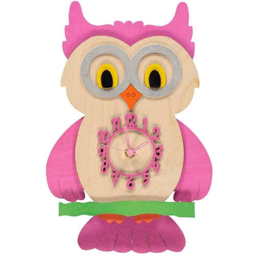 Owl pink silent wooden - owl,