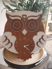 Gorgeous Owl Clock Quartz Battery Operated Silent Movement