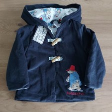 Paddington Bear Corduroy Duffle Jacket Age 3-6 Months Navy