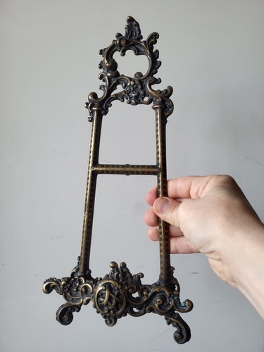 Antique rococo bronze plate - bronze,