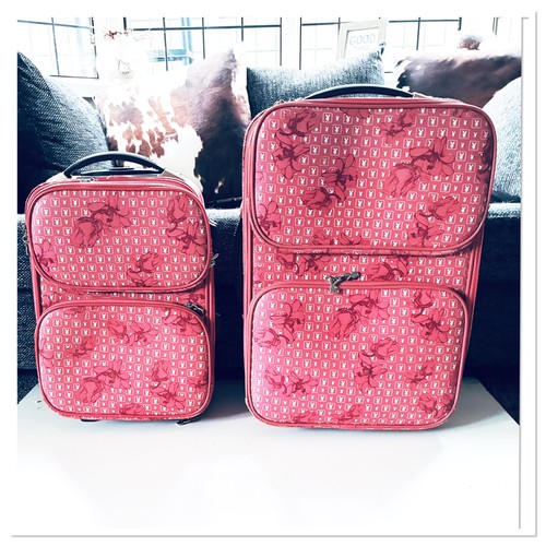 Pink playboy suitcases - playboy, vintage