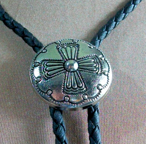 B33 western bolo tie silver - b33#,