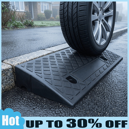 Heavy duty rubber kerb ramps - rubber,