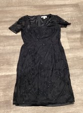 Womens black Dusk sequinned evening formal shift dress 12