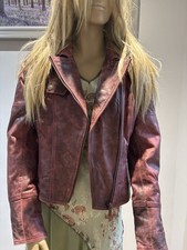 Joe Browns Raspberry Soft Leather Jacket Size 10 Brand New  Without Tags