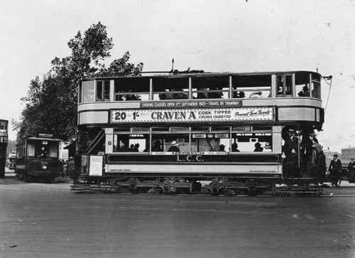 Double decker lcc london tram - double,