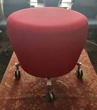  Orangebox Red Pouffe  Stool on Castors