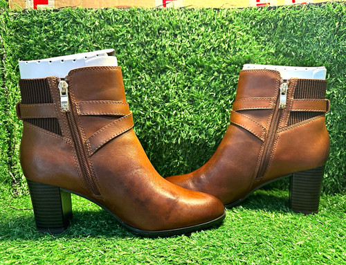 Caprice brown leather ankle - leather,