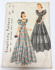 vintage 1930s evening dress simplicity sewing pattern B36 W30