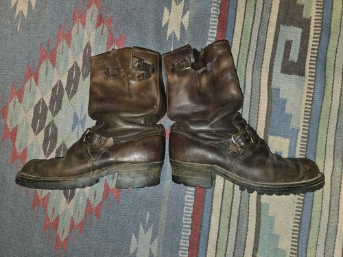 Vintage motorcycle boots - vintage, brass