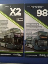 Bus Timetable Thames Travel Oxford Connector  X2 inc NX2, 98, Jan & Sep 2021