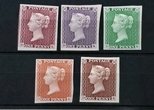 GB QUEEN VICTORIA 1D TRIAL ISSUE STAMPS M/MINT 