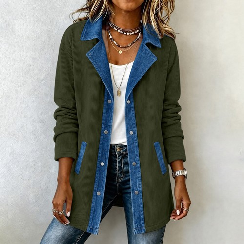 Women corduroy denim - denim, coat