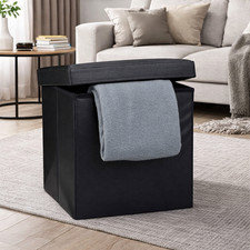 Faux Leather Ottoman Storage