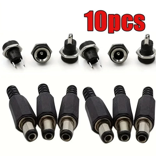 10pcs 5x2 1mm power plug - 5.5x2.1mm,