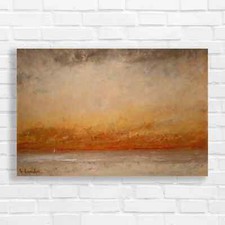 Stunning Sunset Landscape Original Canvas Print Large Picture Wall Art