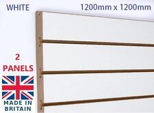 2 x WHITE SLATWALL 1200mm x
