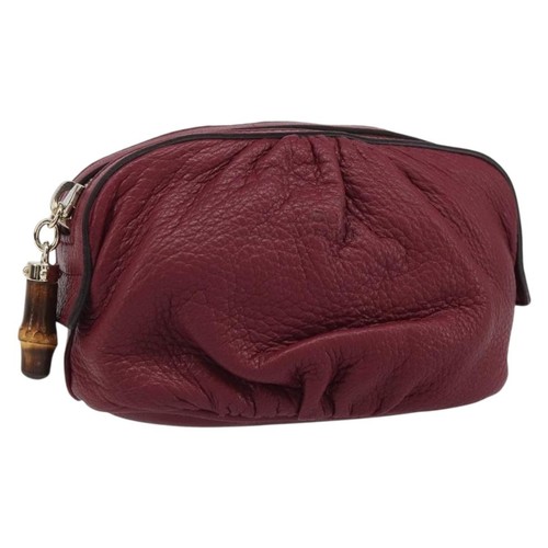 Gucci bamboo pouch leather - gucci,