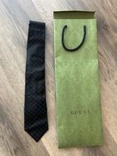 Authentic Gucci GG Black Silk Tie