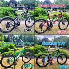 Full Suspension Mountain Bikes Norco Fluid 7.2 Specialized FSR XC Pro. Gaint NRS
