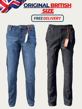 Mens Denim Jeans Straight Leg Trousers Regular Casual Work Pants UK Sizes