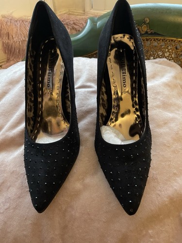 Vintage black suede - suede, &