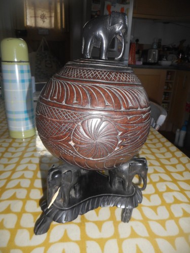 Unusual carved coconut