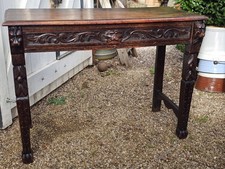 Antique Green Man Carved Oak Table / Desk Trapnell & Gane Cardiff 