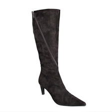 Roberto Vianni ROBERT Brown Faux Suede Curved Zip Knee High Boot Size EU 38 UK 5