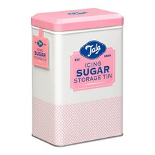 Icing Sugar Storage Tin Canister Pink Vintage Tala Metal Kitchen Container Pot