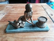 Vintage Bronzed Resin Lady