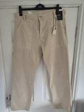 Mens Levi's 555 Carpenter Jeans 36x32 Ecru Beige Straight Fit