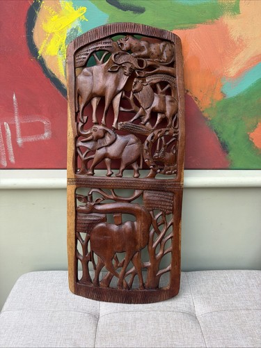 Hand carved wood - wood, wall