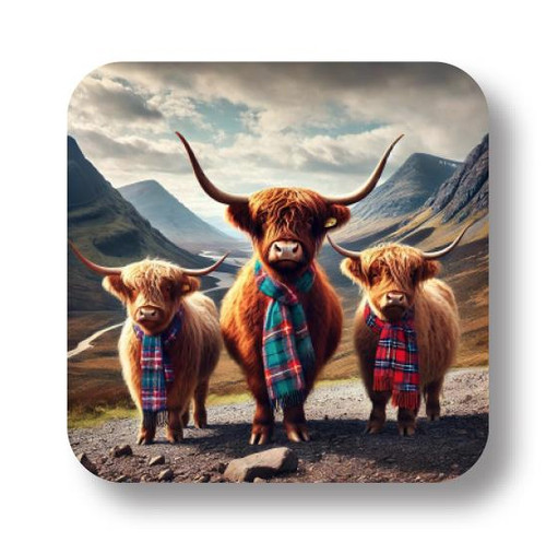 Scottish highland coo cow - cow, trio