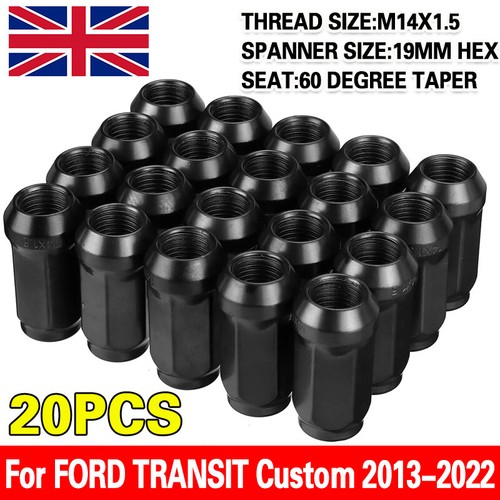 20x alloy wheel nuts black - alloy,