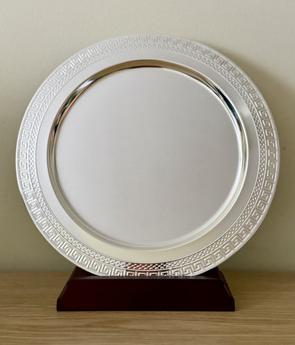 Silver plated salver with - silver,