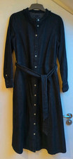 M&S Holly Willoughby Black Cotton Frilled neck denim Midi Shirt Dress, Size 10