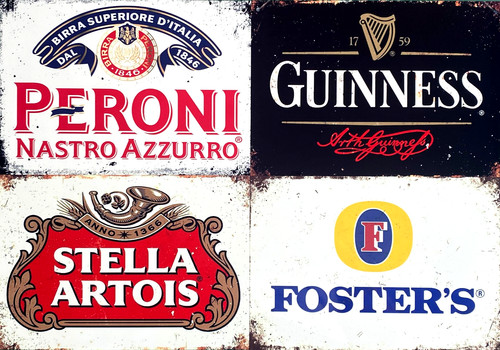 Drinks metal signs - signs, man
